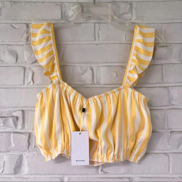 Lovers+Friends Striped Brenda Crop Top NWT - Picture 8 of 8